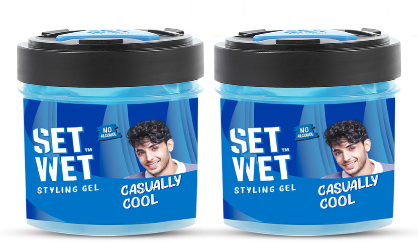 SET WET Cool Hold Hair Styling Gel for Men Hair Gel(500 ml)