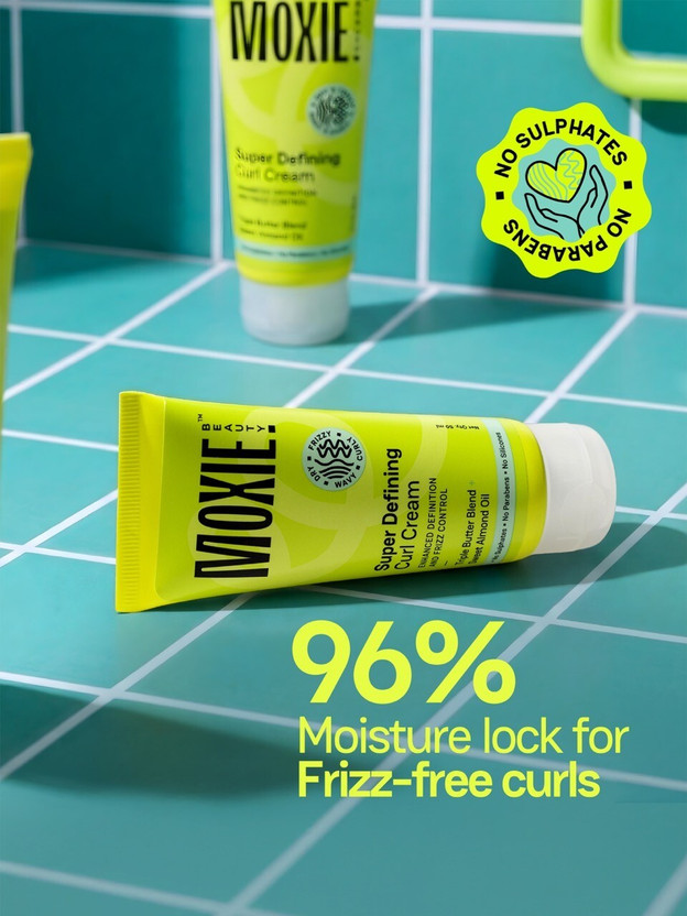 MOXIE BEAUTY Super Defining Curl Cream: 96% Hair Moisture Retained | Toxin Free | Travel Size Hair Cream(50 ml)