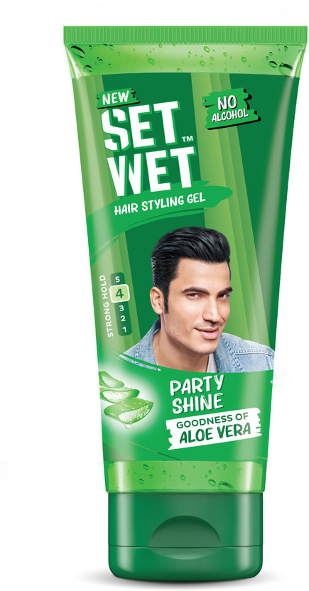SET WET Styling Hair Gel for Men - Party Shine for Strong Hold & High Shine, No Alcohol Hair Gel(100 g)