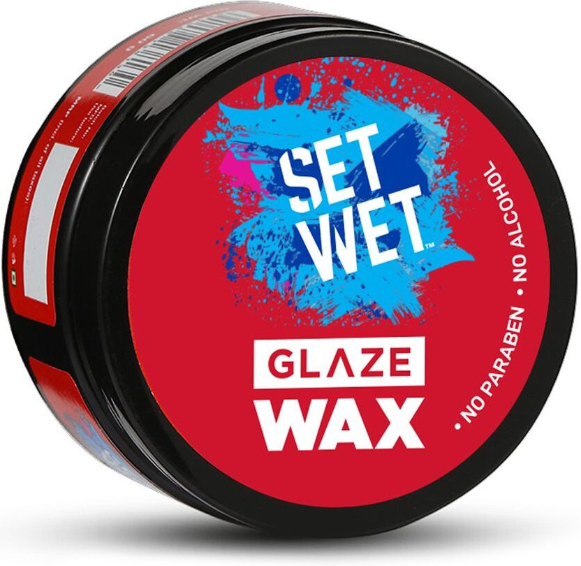 SET WET Hair Wax For Men - Glaze Wax for Healthy Shine & Strong Hold, Restylable Anytime Hair Wax(60 g)