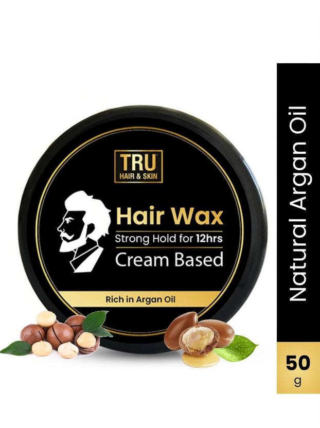 TRU HAIR Men's SPF 50 Hair Styling Cream | Non-Sticky Gel | 8 Hour Hold | Styling Wax Hair Wax(50 g)