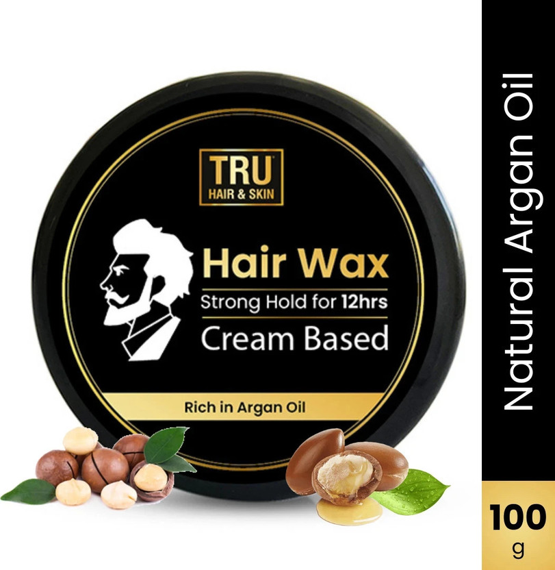 TRU HAIR & SKIN Natural Hair Wax | Strong Hold, Anti-Dandruff | Argan, Macadamia, Shea Butter Hair Wax(100 g)