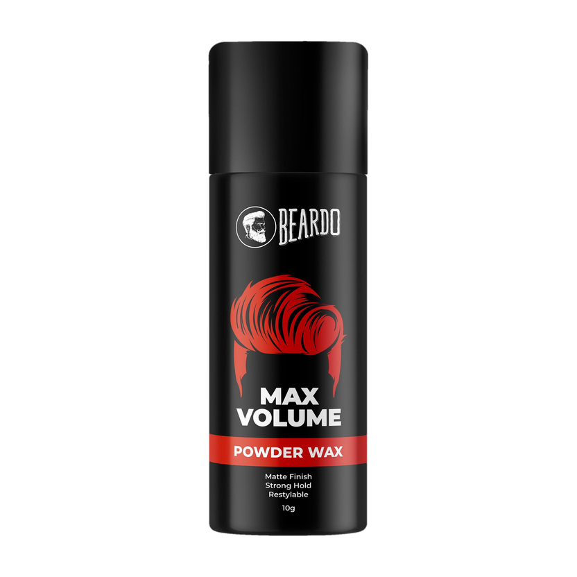BEARDO Max Volume Powder Wax 10 gm|Strong Hold|Hair Styling|Matte Finish|Restylable Hair Wax(10 g)