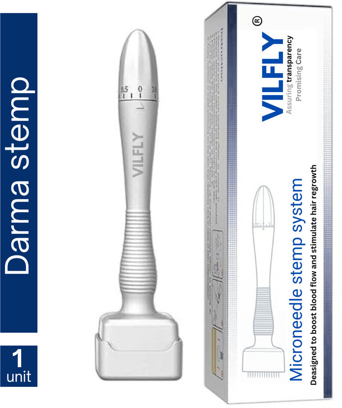 VILFLY Advanced Derma Stamp for Hair Growth | Adjustable Needles 0 to 3mm(1 ml)