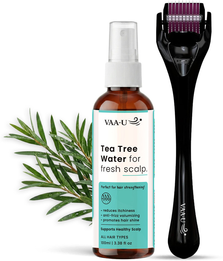 VAA-U Tea Tree Water for Hair Strengthening with Derma Roller (0.5mm) for Men & Women(100 ml)