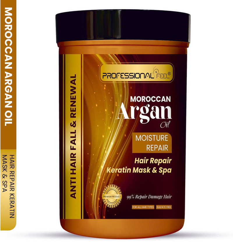 PROFESSIONAL FEEL Moroccan Argan Oil Hair Repair Keratin Mask & Spa, Keratin Hair Spa Treatment(800 g)