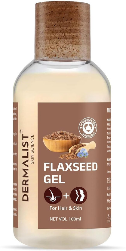 Dermalist Flaxseed Gel Hair & Skin Frizz-Control Smoothening Moisture Rich Soft Long Hair(100.1 ml)
