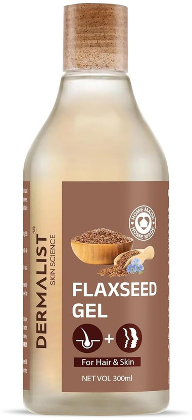 Dermalist Flaxseed Gel Hair & Skin Frizz-Control Smoothening Moisture Rich Soft Long Hair(295 ml)