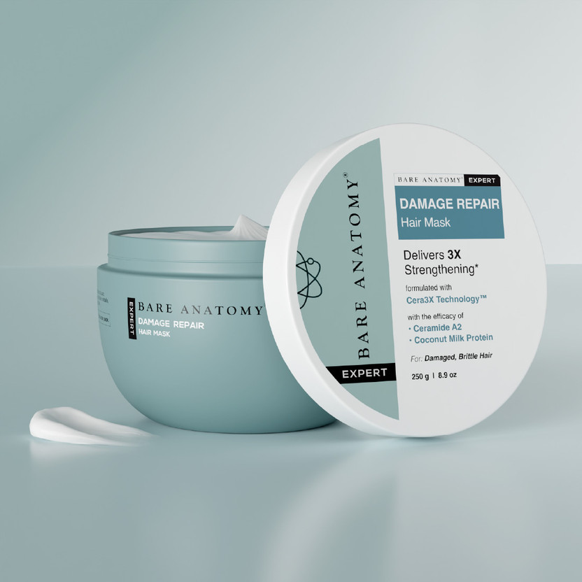 BARE ANATOMY Damage Repair Hair Mask | With Coconut Milk | Adds Shine & Strengthens Hair(250 g)