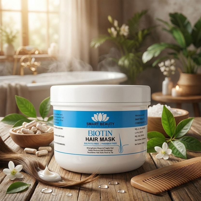 Smart Beauty Biotin Repair Hair Mask for Weak and Fragile Hair, Helps Reduce Breakage(500 ml)