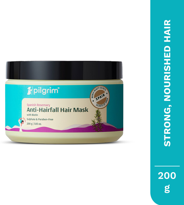 Pilgrim Spanish Rosemary Anti-Hairfall Hair Mask with Biotin Fights Breakage & Hairfall(200 g)