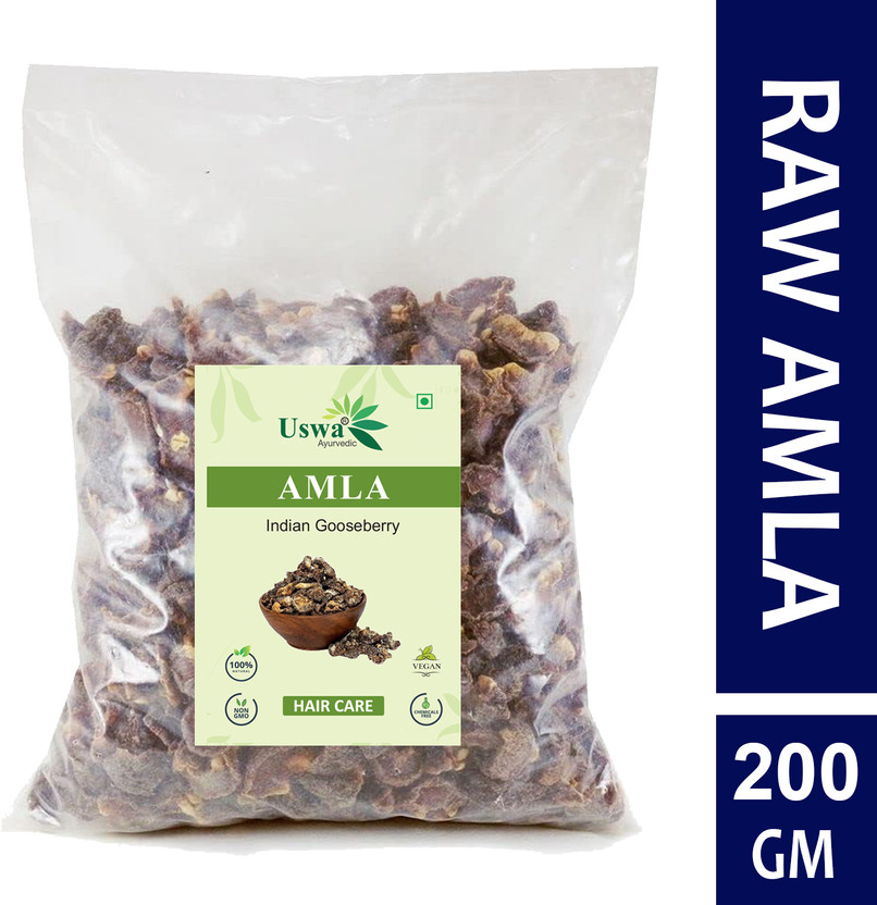 Uswa Ayurvedic Pure Amla Raw Form, Sun-Dried Ideal for Hair, Skin & Digestion, Immunity Booster(200 g)