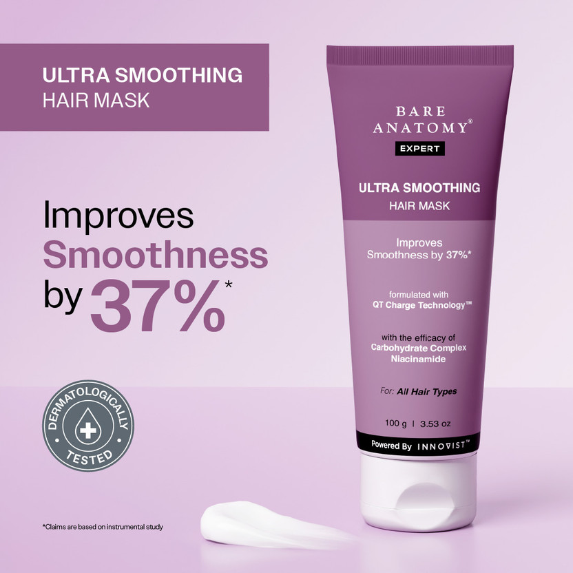 BARE ANATOMY Ultra Smoothing Hair Mask for Dry, Frizzy & Rough Hair | Adds Softness & Shine(100 g)