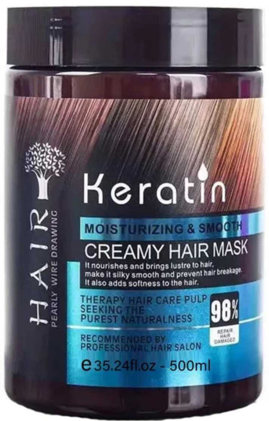Tmt Keratin Keratin Keratin Moisturizing & smooth Creamy Hair Mask 500ml(500 ml)