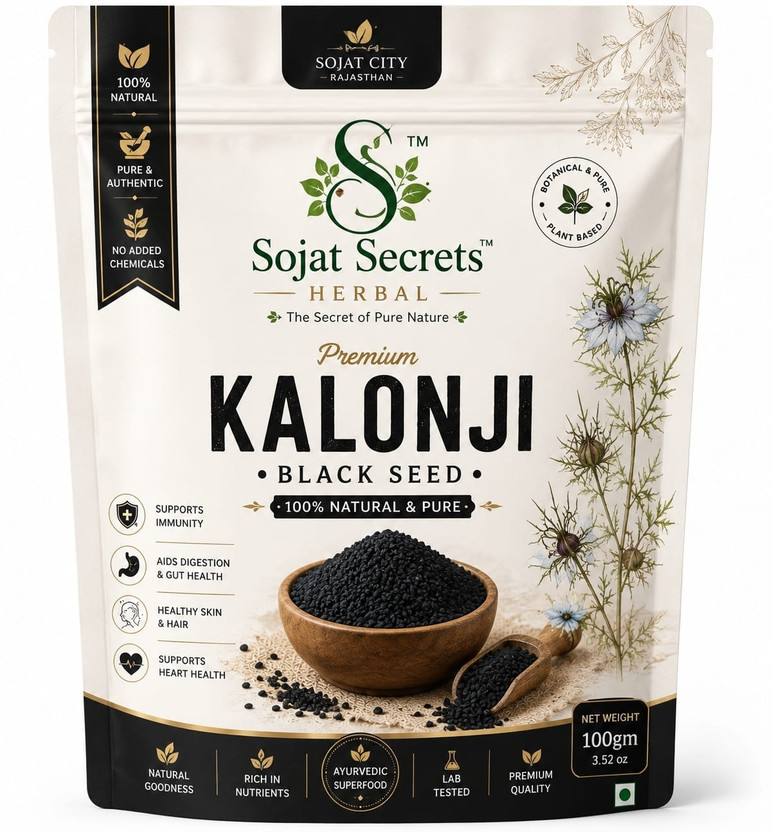 SOJAT SECRETS HERBALS Sojat Secrets Kalonji Seeds 100g | Pure Black Seeds(100 g)