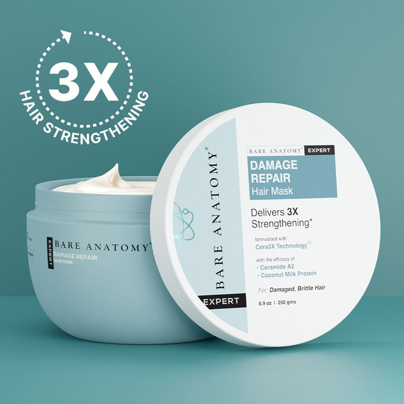 BARE ANATOMY Damage Repair Hair Mask | With Coconut Milk | Adds Shine & Strengthens Hair(250 g)