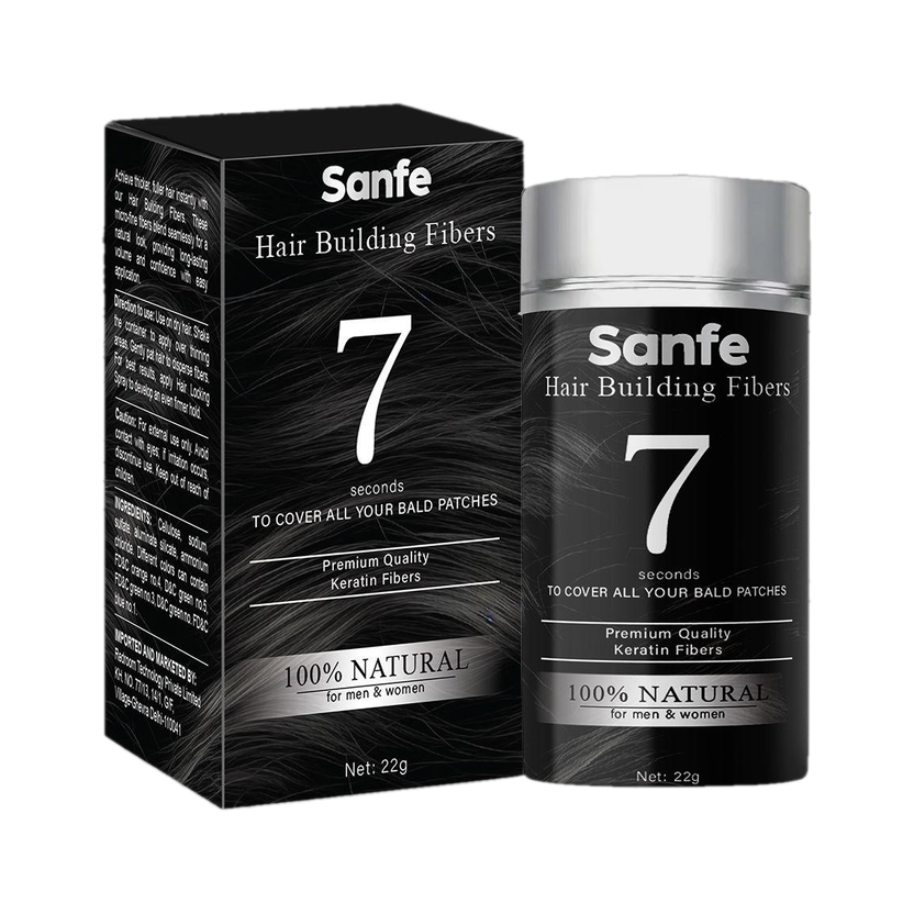 Sanfe Hair Building Fibers Instant Bald Spot Covering, for Fine & Thinning, for Women 8904355919425-1 Hair Loss Concealer in seconds Hair Volumizer Hair Volumizer powder(22 g)