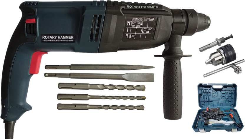 DUMDAAR DUMDAAR 1600W DM26 Reversible Rotary Hammer drill machine 5pc bit & 3 Operation mode power drill Rotary Hammer Drill(26 mm Chuck Size, 1600 W) - Flipkart Deal