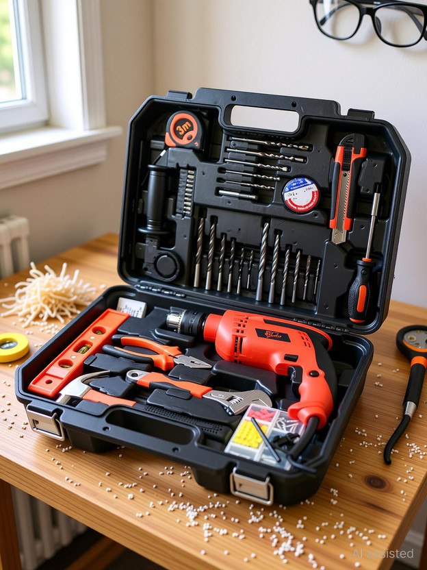 HPD Shakti 13mm Impact Drill Machine 850W Kit Heavy Duty Hammer Drill for Wall Use Full Copper Motor Variable Speed F/R Feature Drill Machine with Tool Box Kit Impact Driver(13 mm Chuck Size, 850 W)