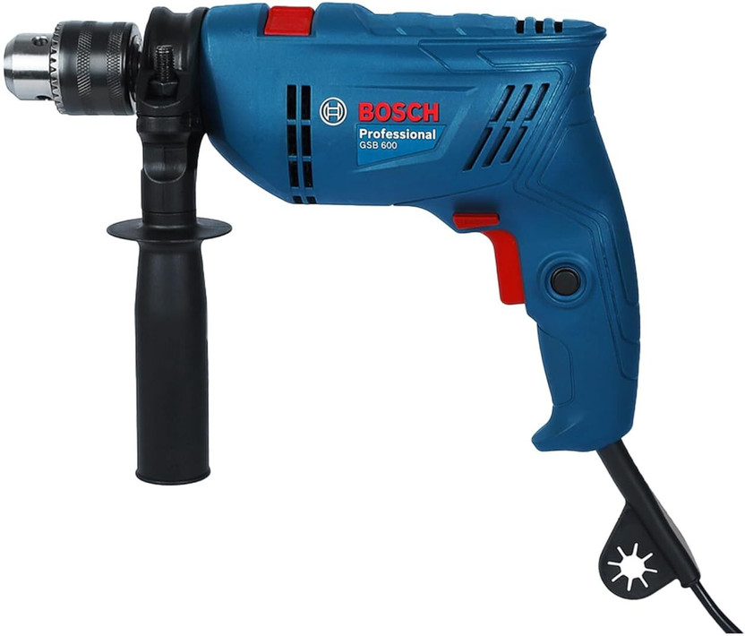 BOSCH GSB600 Corded Electric Impact 13mm, 600W, 3000rpm, Variable Speed, Forward/Reverse Rotation, In Carton Box, Pistol Grip Drill(13 mm Chuck Size)