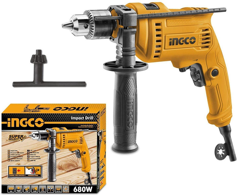 INGCO ID6808 Variable Speed | Forward/Reverse Switch | 0-3000rpm Impact Driver(13 mm Chuck Size, 680 W)