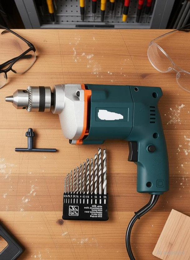 Gadariya King 10mm Drill 350W 10mm Corded Drill Machine with 13 hss Drill bit set 10mm Drill 350W 10mm Corded Drill Machine with 13 hss Drill bit set Hammer Drill(10 mm Chuck Size, 350 W)