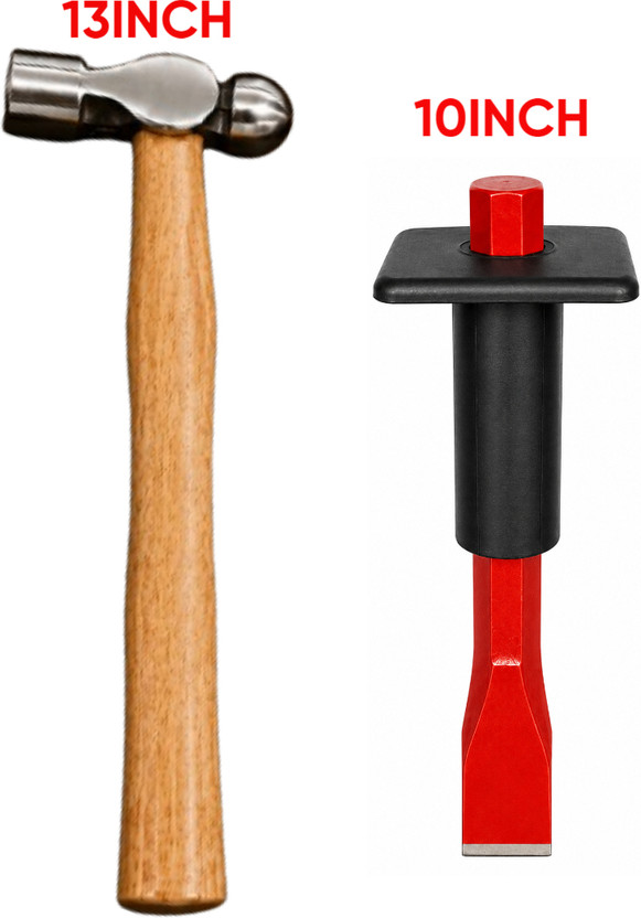 RanPra HAMMER 300GM BALL PEEN HAMMER AND FLAT CHISEL Ball Peen Hammer(0.3 kg)