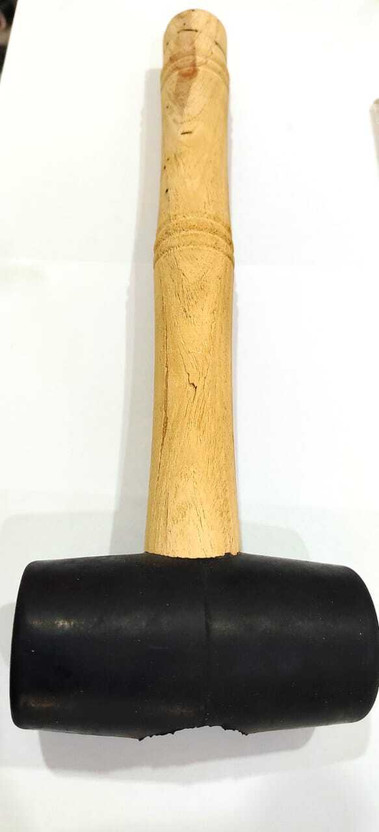 Super Ajanta Rubber H-(2 Inch) Super Ajanta Rubber Hammer with Wooden Handle Pack of 1 (2 inch) Mallet(0.4 kg)
