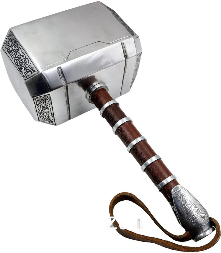 World Gift Mart Thor Hammer Metal MCU Thor Mjolnir Cosplay 1/1 Scale Movie Prop Replica Weapon, Production Process Cross Peen Hammer(2 kg)