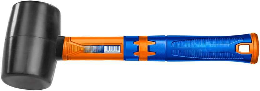 AMMK POWER TOOLS Rubber Hammer/Mallet with Shock-Absorb Fibreglass Handle&Textured Cushion Grip Mallet(0.28 kg)