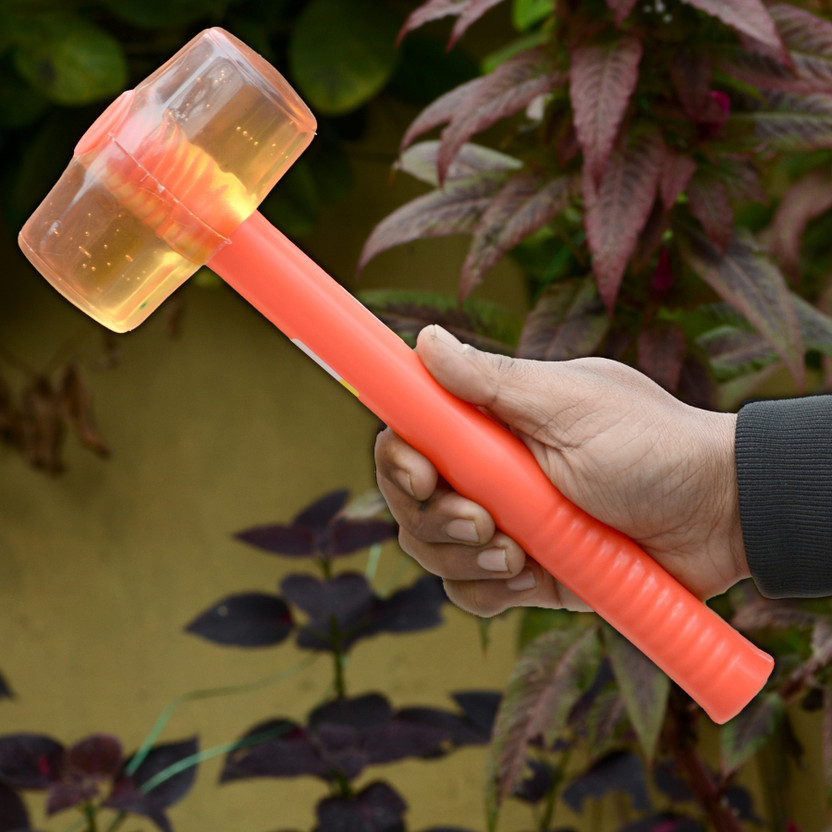 JMALL Rubber Mallet Silicone Hammer for Tiles and Soft Face Plastic Handle Mallet(Rubber Mallet)