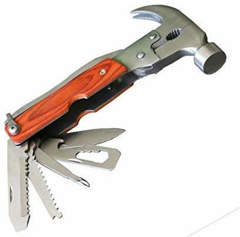 DiHAWK All In One Multi-Functional Hammer with Claw 14 in 1 Multi Utility Claw Hammer with Nylon Cover Curved Claw Hammer(0.385 kg)