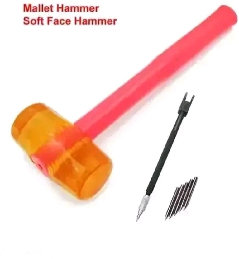 SHMART Combo Rubber Mallet Tile Hammer & Tile Cutter Pencil with 5Bits Soft Face Hammer For Tiles Mallet(0.4 kg)