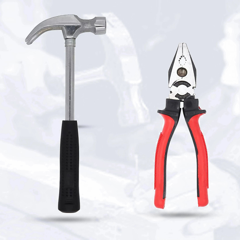 Hillgrove HGCM191M1 High Quality Durable Best with 8"inch Combinational Plier Curved Claw Hammer(0.825 kg)