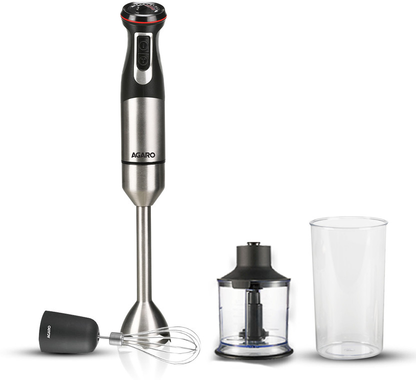 AGARO AGARO 1000 W Silver Hand Blender, Chopper(Grand Hand Blender With Chopper, Jar & Whisker, 2 Variable Speed Modes) - Flipkart Deal