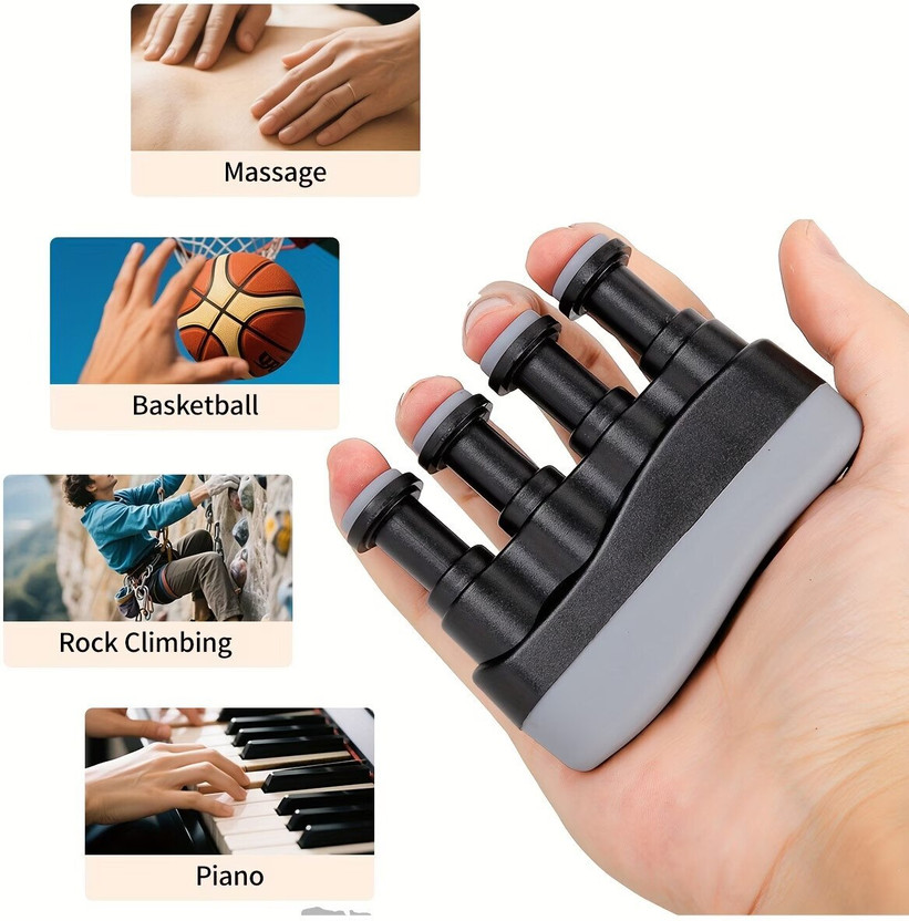 Voroly Finger Exerciser Trainer Grip for Piano Guitar Players Hand Grip/Fitness Grip(Black)