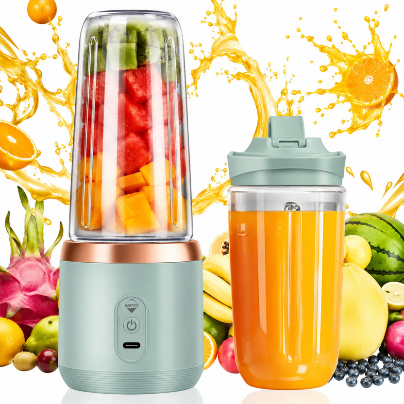 Tazomi Portable USB Rechargeable Juicer Blender Mini Smoothie Maker Bottle 105 W Juicer(Portable Handheld Juicer | 1 Jar | Sky Blue)
