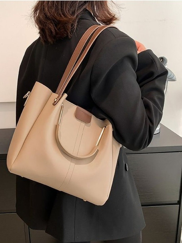aesthetic Women Beige Shoulder Bag
