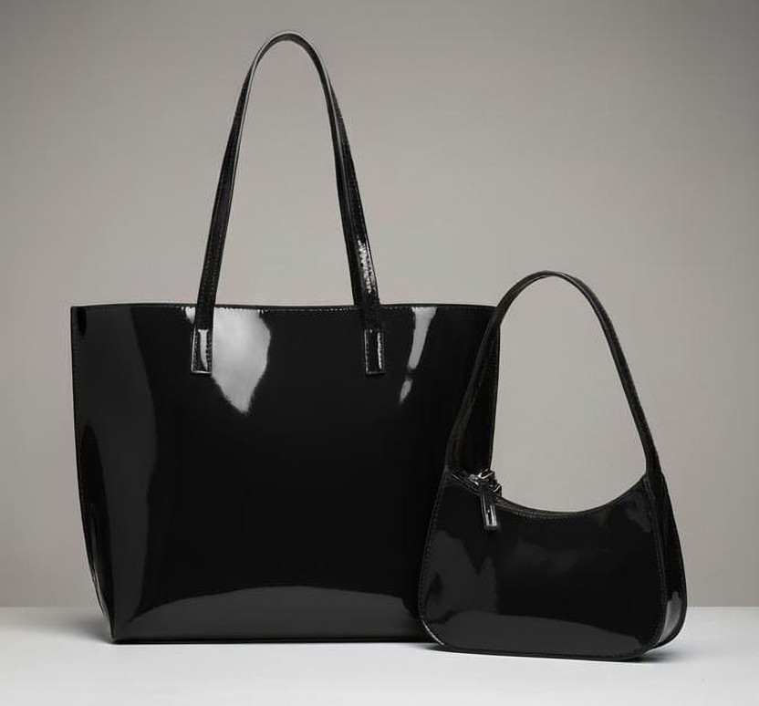 LIZIQI Women Black Shoulder Bag(Pack of: 2)