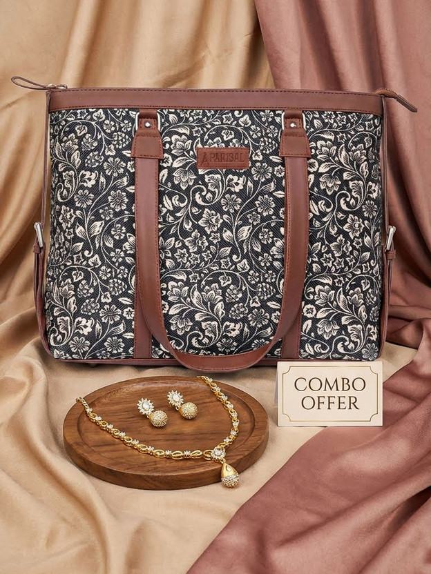 Parisal Women Black Handbag(Pack of: 2)