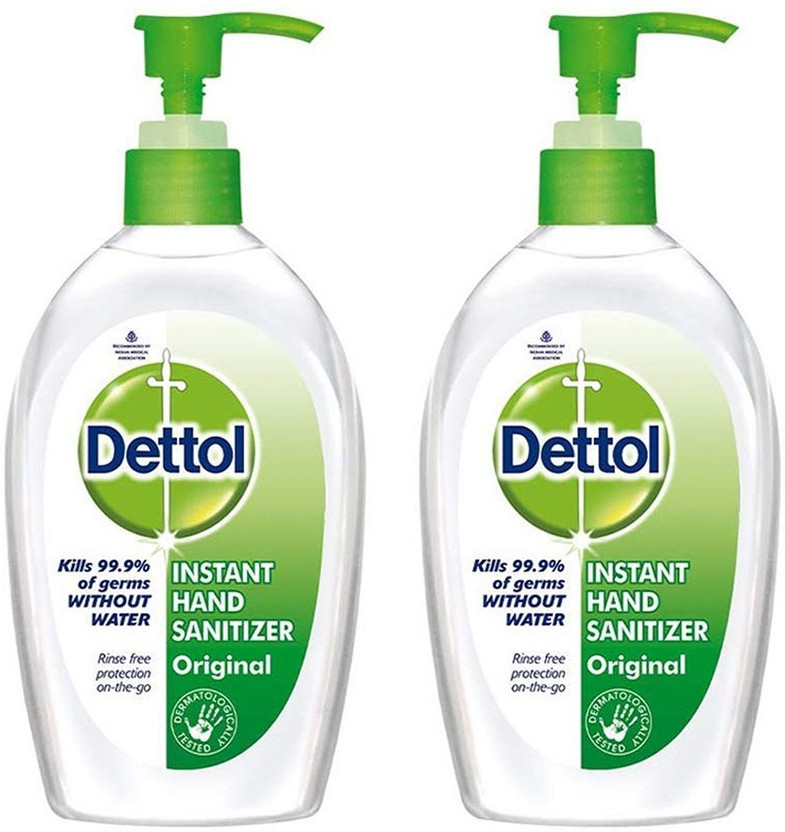 Dettol Instant , Original Hand Sanitizer Pump Dispenser(2 x 200 ml)