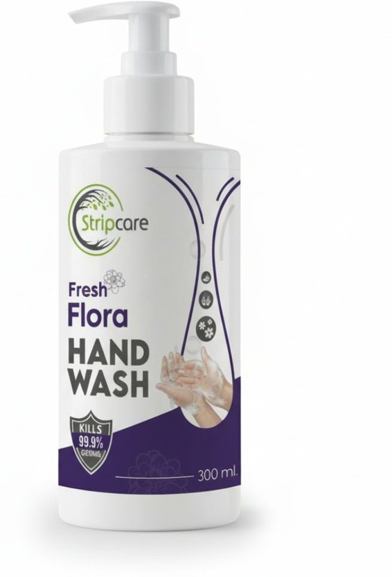Stripcare Fresh-Flora Microdefence Antibacterial Hand Wash 300 ml | Gentle & Nourishing Hand Wash Pump + Refill(300 ml)