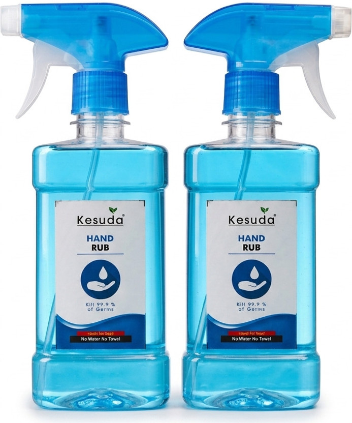 KESUDA KESUDA 2*500ml hand rub liquid sanitizer spray Hand Rub Pump Dispenser(2 x 500 ml) - Flipkart Deal