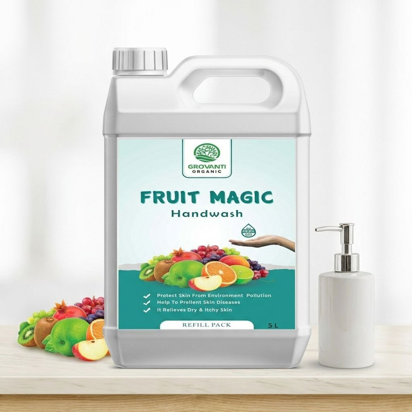 GROVANTI ORGANIC Mix Fruit Hand Wash Liquid Protection from Germs, Liquid Handwash 5 litre Hand Wash Can(5 L)