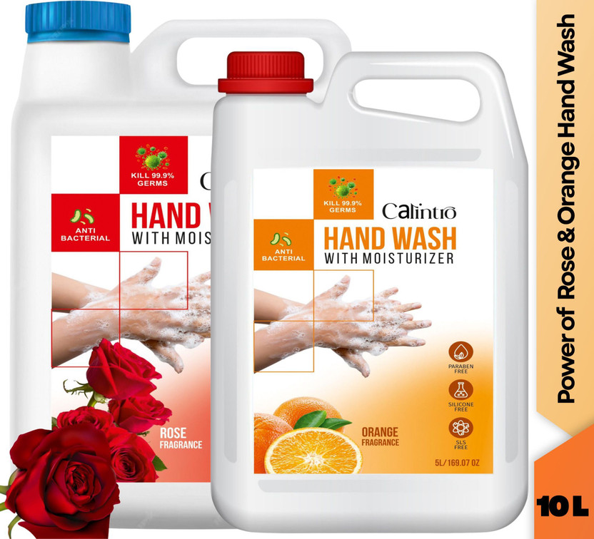 Calintro Rose & Orange Herbal Purifying Handwash Deep Cleansing, Aromatic Freshness Hand Wash Can(2 x 5 L)