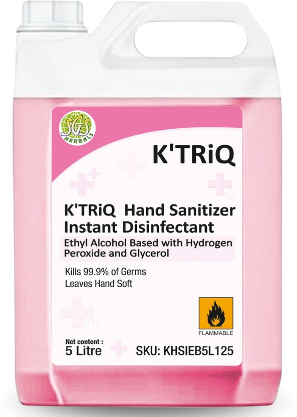K'TRiQ Sanitizer| 80% Disinfectant| 99.9% Germ Protection| FDA Approved | Hand Sanitizer Can(5 L)