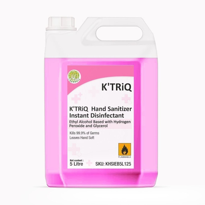 K'TRiQ Instant Disinfectant | WHO Recommended |FDA Approved | 80% Alcohol Hand Sanitizer Can(5 L)