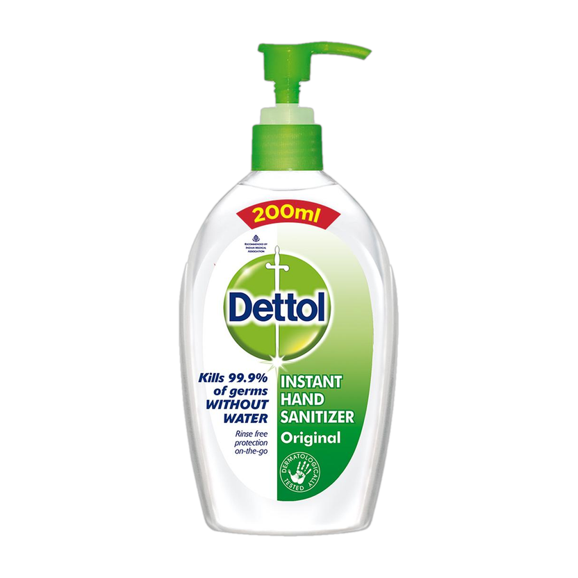 Dettol Instant  Pump Dispenser, Original Hand Sanitizer Bottle(200 ml)