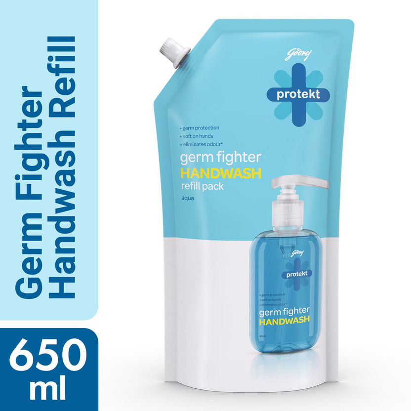 Godrej Protekt Germ Fighter Aqua Hand Wash Refill Pouch(650 ml)