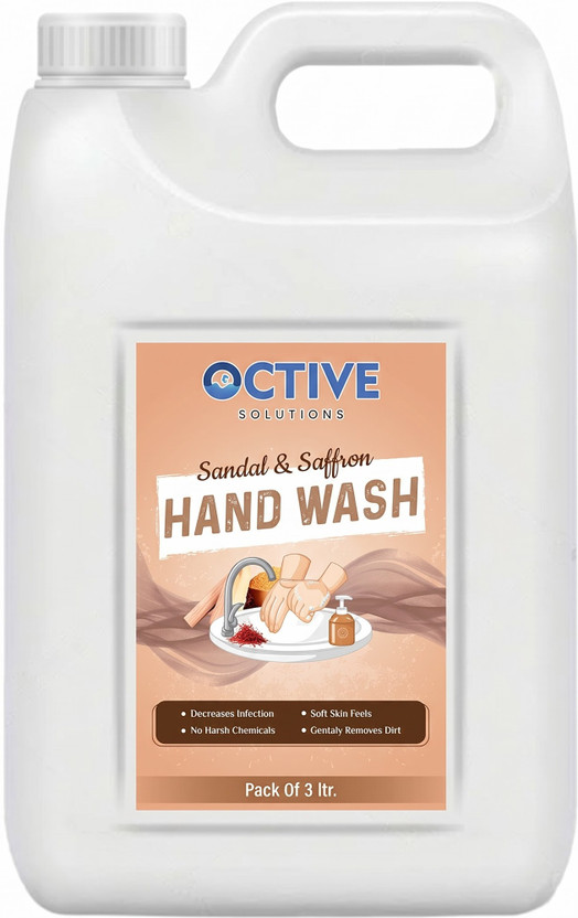 OCTIVE Sandal & Saffron Handwash | Kills 99.9% Germs | Safe on Hands | Hand Wash Can(3 L)